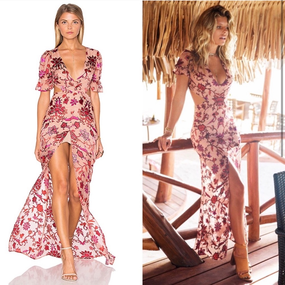 FL&L Saffron Maxi Dress in Sunset Floral Small